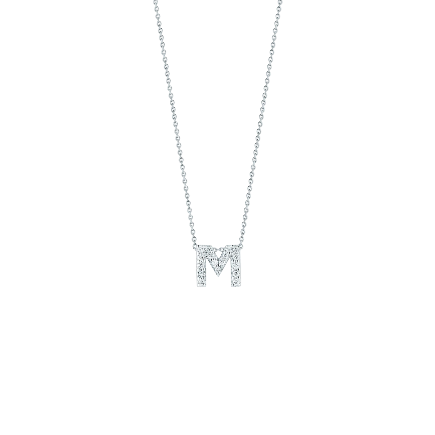 COLLAR CON LETRA DE AMOR “M” DE DIAMANTES TINY TREASURES EN ORO BLANCO