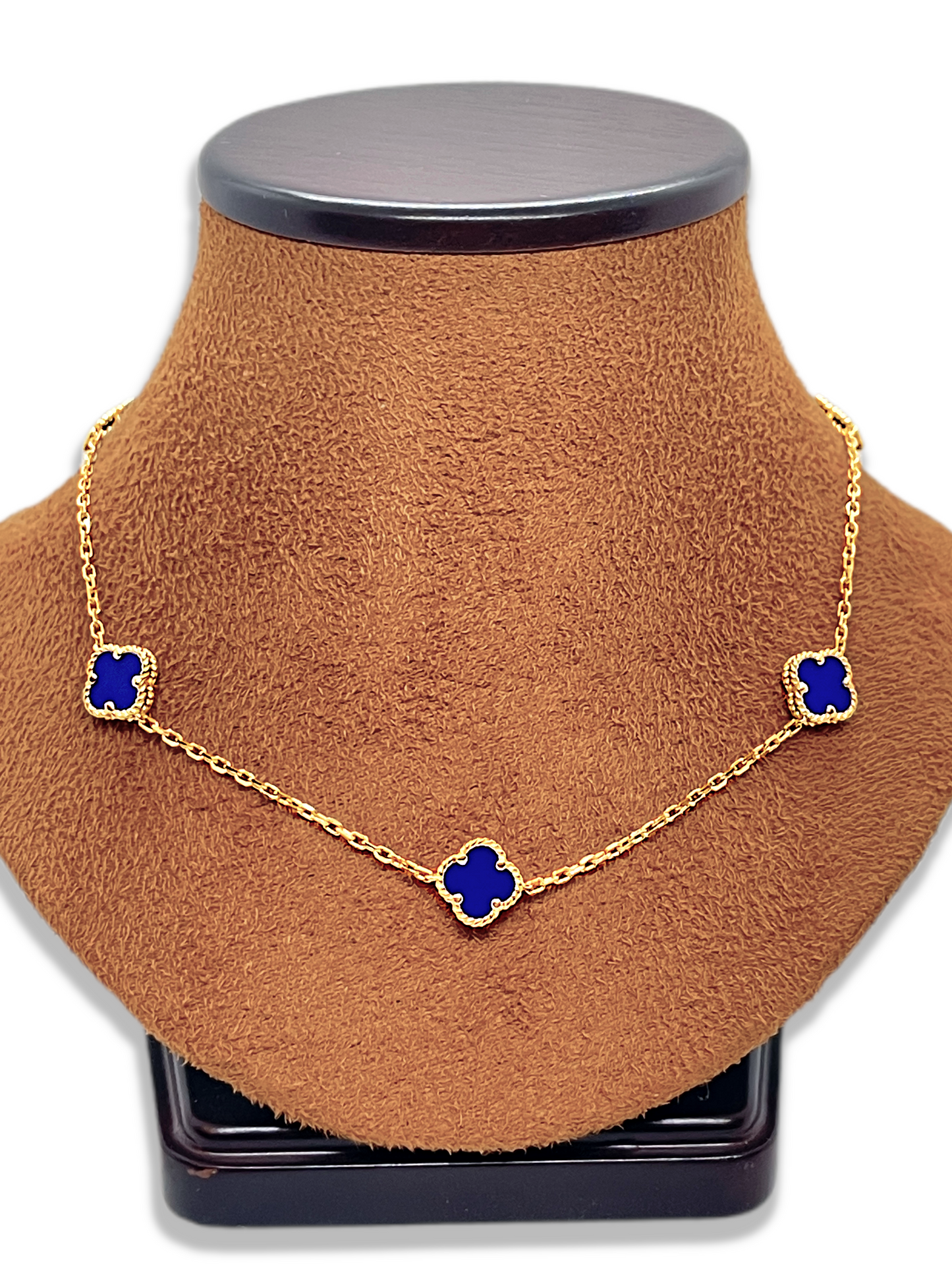 Collar fino de trebol de 4 hojas