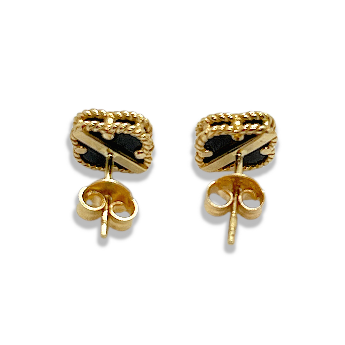 Aretes de trebol color negro