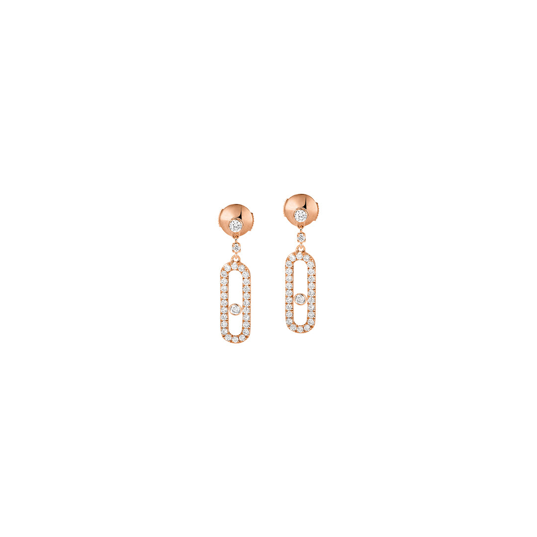 Pendientes dormeuse move uno - Messika - Pendiente oro rosa diamante
