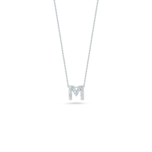 COLLAR CON LETRA DE AMOR “M” DE DIAMANTES TINY TREASURES EN ORO BLANCO