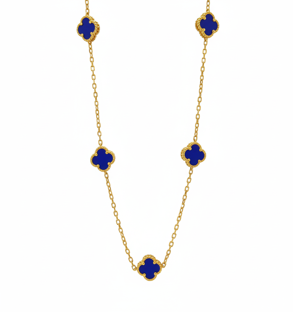 Collar fino de trebol de 4 hojas