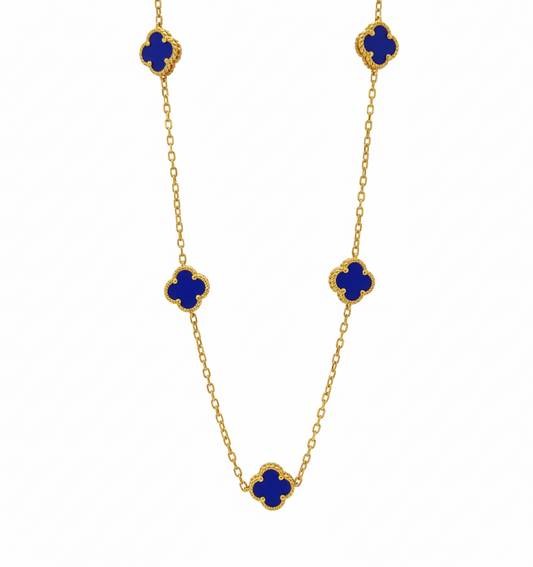 Collar fino de trebol de 4 hojas